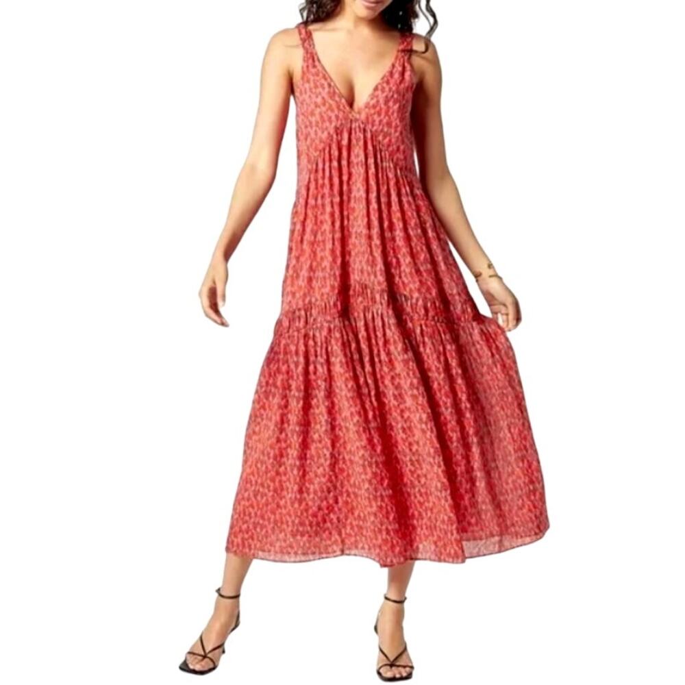 NWT Joie Tea Rose Multiprint Maxi Dress 100% Cotton Sleeveless Cottagecore Sz M